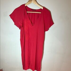 Madewell Red V-Neck Dress
